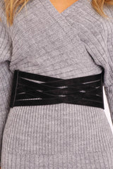 Black Layered Suedette Waist Belt - Jwana-Jewellery