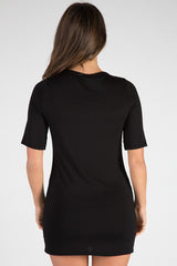 Black Legendary Graphic Lace Up T Shirt Dress - Lolita-Dresses