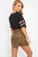 Black Leopard Ladies Unite Slogan T-Shirt - Kayzlee-Tops