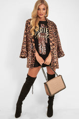 Black Leopard Ladies Unite Slogan T-Shirt - Kayzlee-Tops