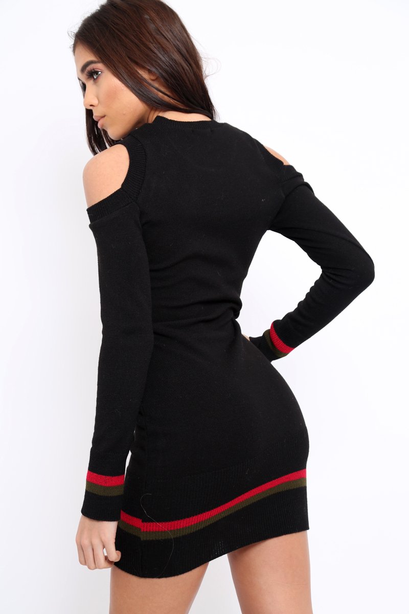 Black Liberte Slogan Jumper Dress - Lizeth-Dresses
