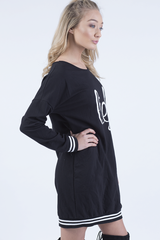 Black Lies Slogan Jumper Dress - Ellie-Jumper