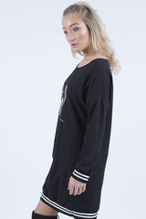 Black Lies Slogan Jumper Dress - Ellie-Jumper