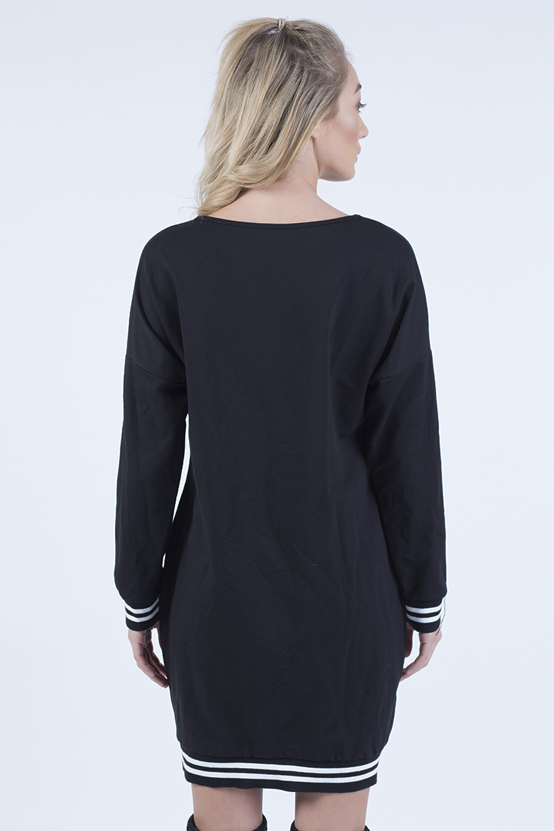 Black Lies Slogan Jumper Dress - Ellie-Jumper