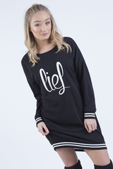 Black Lies Slogan Jumper Dress - Ellie-Jumper