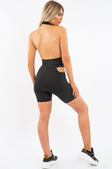 Black Lime Ring Zip Cycling Short Bodysuit Co-ord - Issi-Co-ords