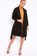 Black Long Duster Coat - Nina-Coats