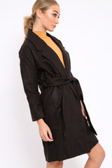 Black Long Duster Coat - Nina-Coats