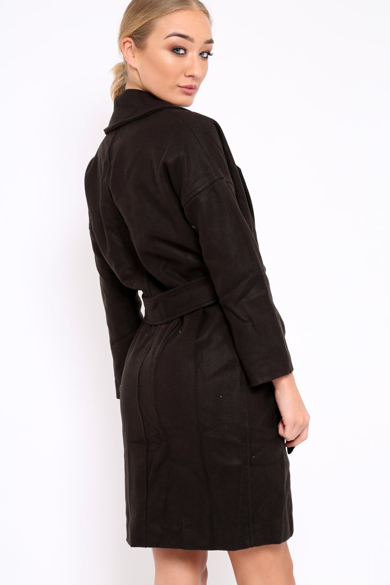 Black Long Duster Coat - Nina-Coats