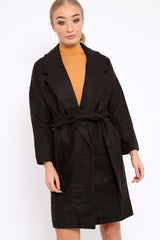 Black Long Duster Coat - Nina-Coats