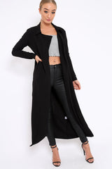 Black Long Duster Jacket - Gigi-Jackets
