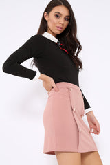 Black Long Sleeved Striped Bow Bodysuit - Lashay-Bodysuits