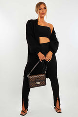 Black Longline Knit Cardigan - Abbie-Cardigans