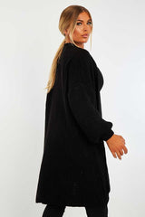 Black Longline Knit Cardigan - Abbie-Cardigans