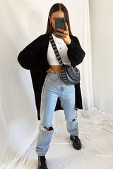 Black Longline Knit Cardigan - Abbie-Cardigans