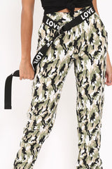 Black Love Slogan Silver Clasp Belt - Jordana-Belts