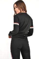 Black Love Slogan Tape Loungewear Set - Kaisy-Loungewear