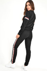 Black Love Slogan Tape Loungewear Set - Kaisy-Loungewear