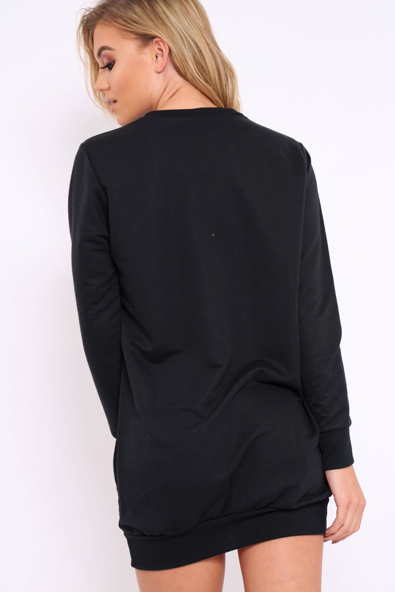 Black Loved Sequin Diamond Jumper Dress - Mary-Dresses