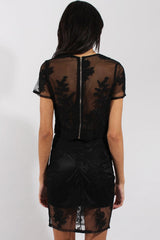Black Mesh Applique Co-Ord - Evy-Co-ords