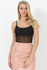 Black Mesh Bodysuit - Blake-Bodysuits