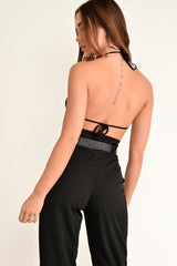 Black Mesh Floral Bralet - Emmilia-Bralets