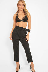 Black Mesh Harness Applique Bralet - Nikyla-Bralets