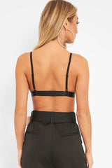Black Mesh Harness Applique Bralet - Nikyla-Bralets