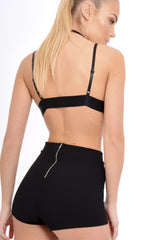 Black Mesh Harness Bralet Red Embroidery - Alina-Bralets