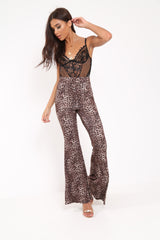 Black Mesh Lace Eyelash Hem Bodysuit - Mable-Bodysuits