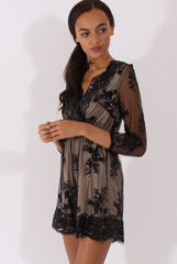 Black Mesh Layer Sequin Playsuit - Rowan-Playsuits