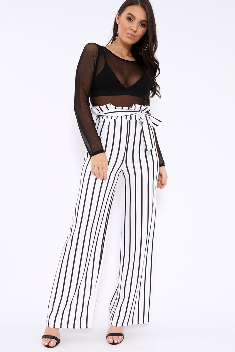 Black Mesh Long Sleeved Bodysuit - Alesa-Bodysuits