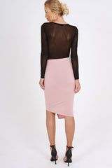 Black Mesh Long Sleeved Embroidered Bodysuit - Bonnie-Bodysuits