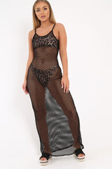 Black Mesh Maxi Dress - Jenesa-Dresses