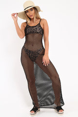 Black Mesh Maxi Dress - Jenesa-Dresses