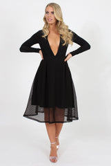 Black Mesh Midi Skirt - Paloma-Skirts