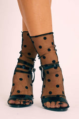 Black Mesh Polka Dot Socks - Zyla-Accessories