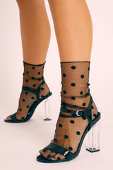 Black Mesh Polka Dot Socks - Zyla-Accessories