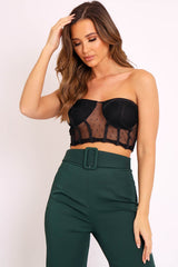 Black Mesh Polka Strapless Bralet - Bailie-Bralets