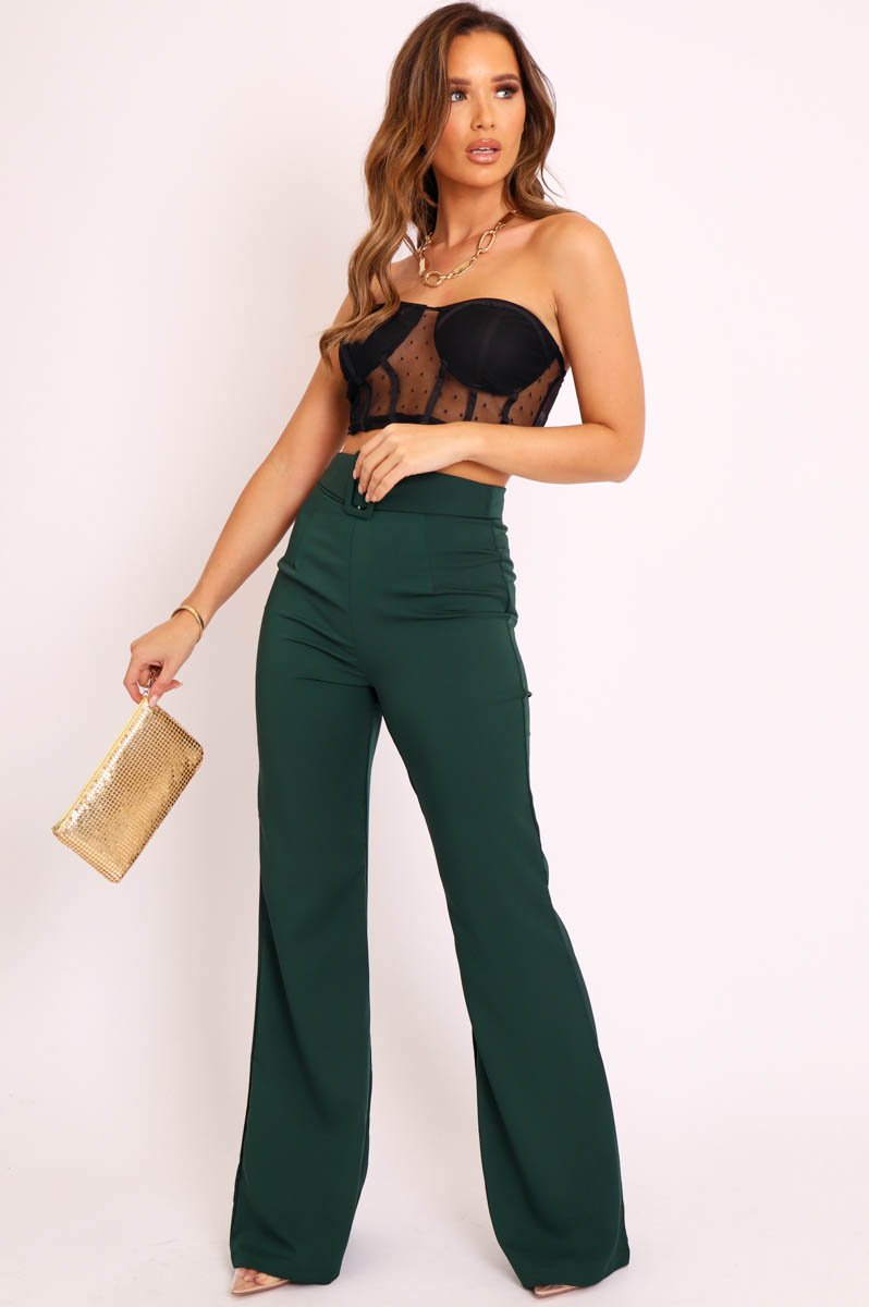 Black Mesh Polka Strapless Bralet - Bailie-Bralets