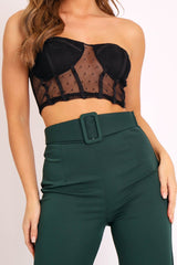 Black Mesh Polka Strapless Bralet - Bailie-Bralets