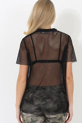 Black Mesh Top - Piper-Tops