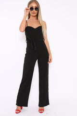 Black Metallic Rainbow Stripe Jumpsuit - Jinora-Jumpsuits