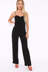 Black Metallic Rainbow Stripe Jumpsuit - Jinora-Jumpsuits
