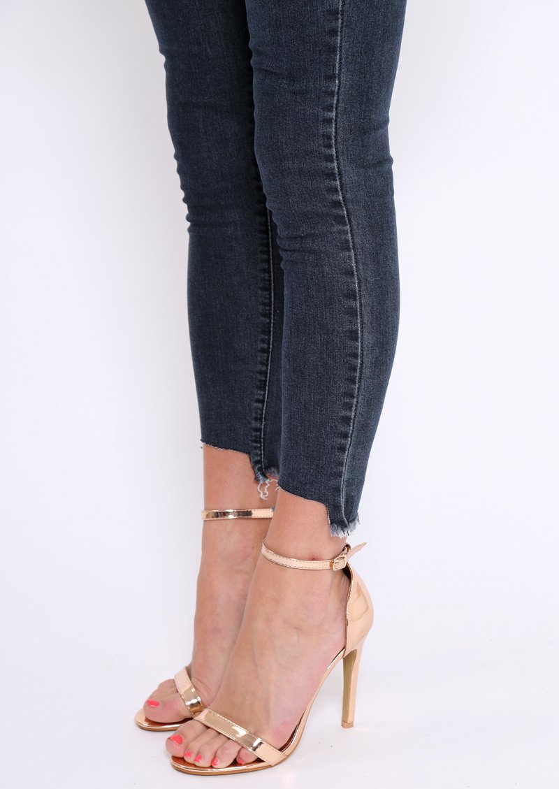 Black Mid Wash Deep Hem Jeans - Pipper-Jeans