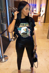 Black Motorcross Graphic Printed T-shirt - Lanora-T-shirt