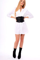 Black Multi Lace Up Corset Belt - Cassy-Corset Belts