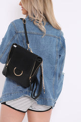 Black Multi Way Adjustable Ring Front Bag - Olina-Bags