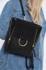 Black Multi Way Adjustable Ring Front Bag - Olina-Bags