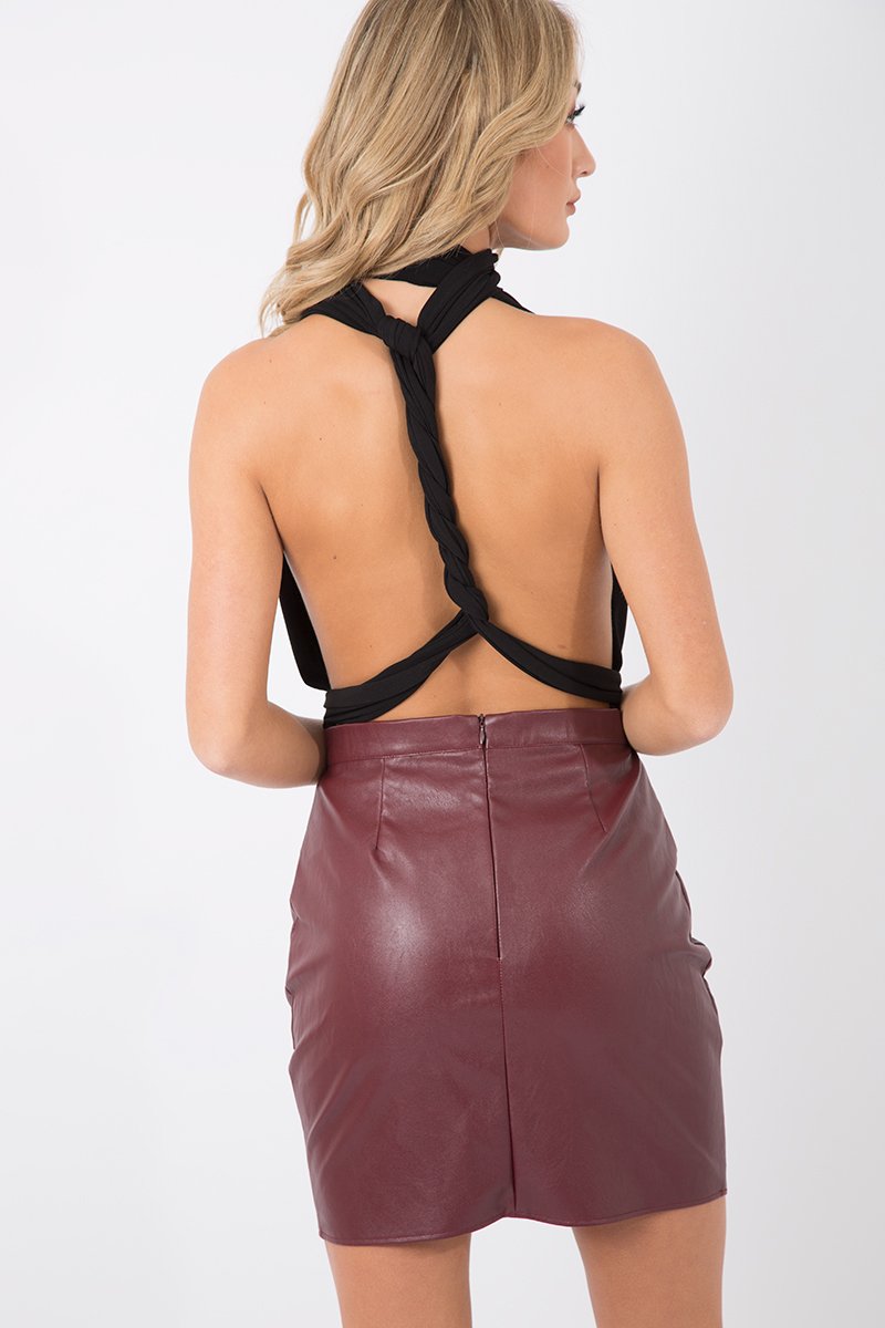 Black Multiway Slinky Bodysuit - Mindy-Bodysuits